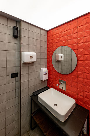 Modern bathroom of SALT UB City Bengaluru - Restaurants and Hospitality Interior Design and Construction by Melange Interiors Bengaluru