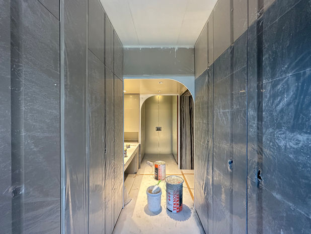 Walkin wardrobe at Residence at Embassy Grove Bengaluru - Award winning residential interior design and construction by Melange Interiors Bengaluru