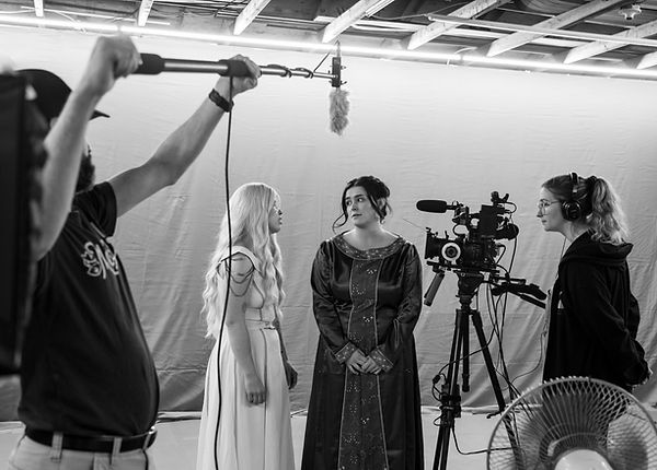 Filming on Set