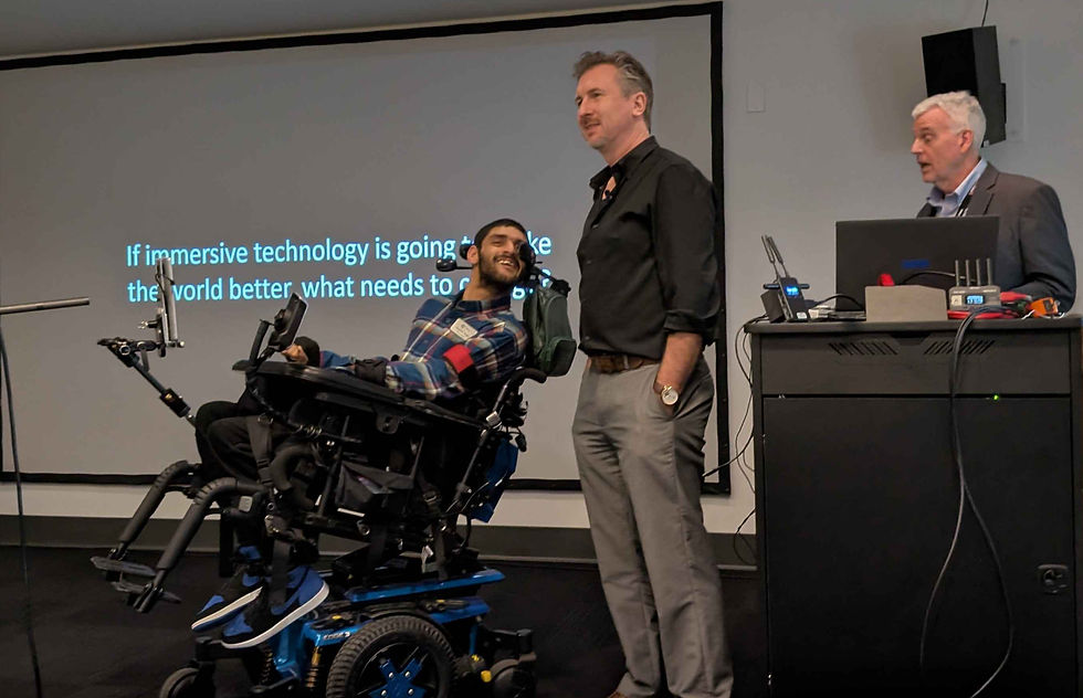 Karanveer Singh, Jeff Rayner, and Ron Austin host a panel about the Accessible Possibilities XR affords.