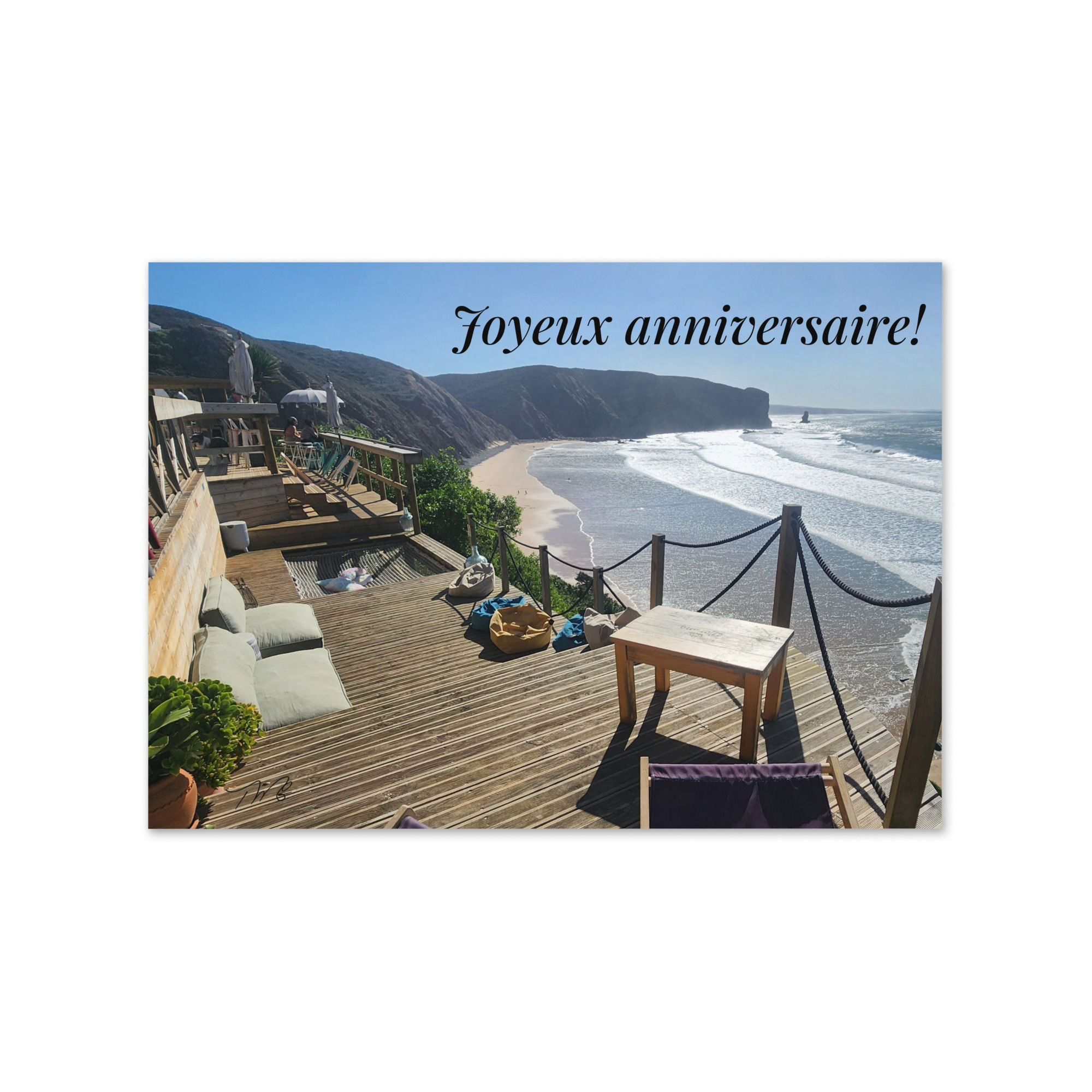 Français – Joyeux anniversaire Ti Raul, Portugal – Carte de vœux