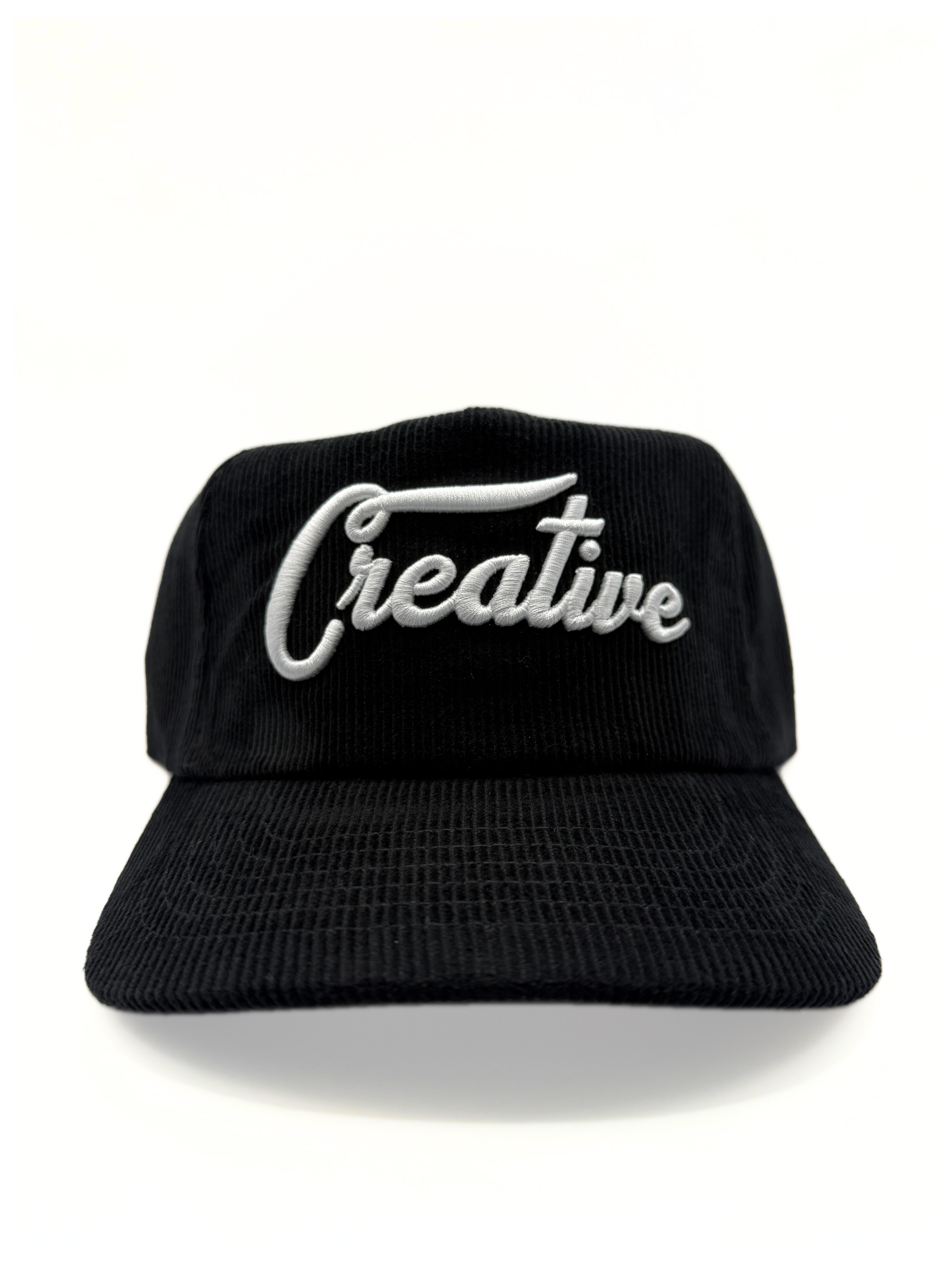 CREATIVE BLACK CORDUROY HAT