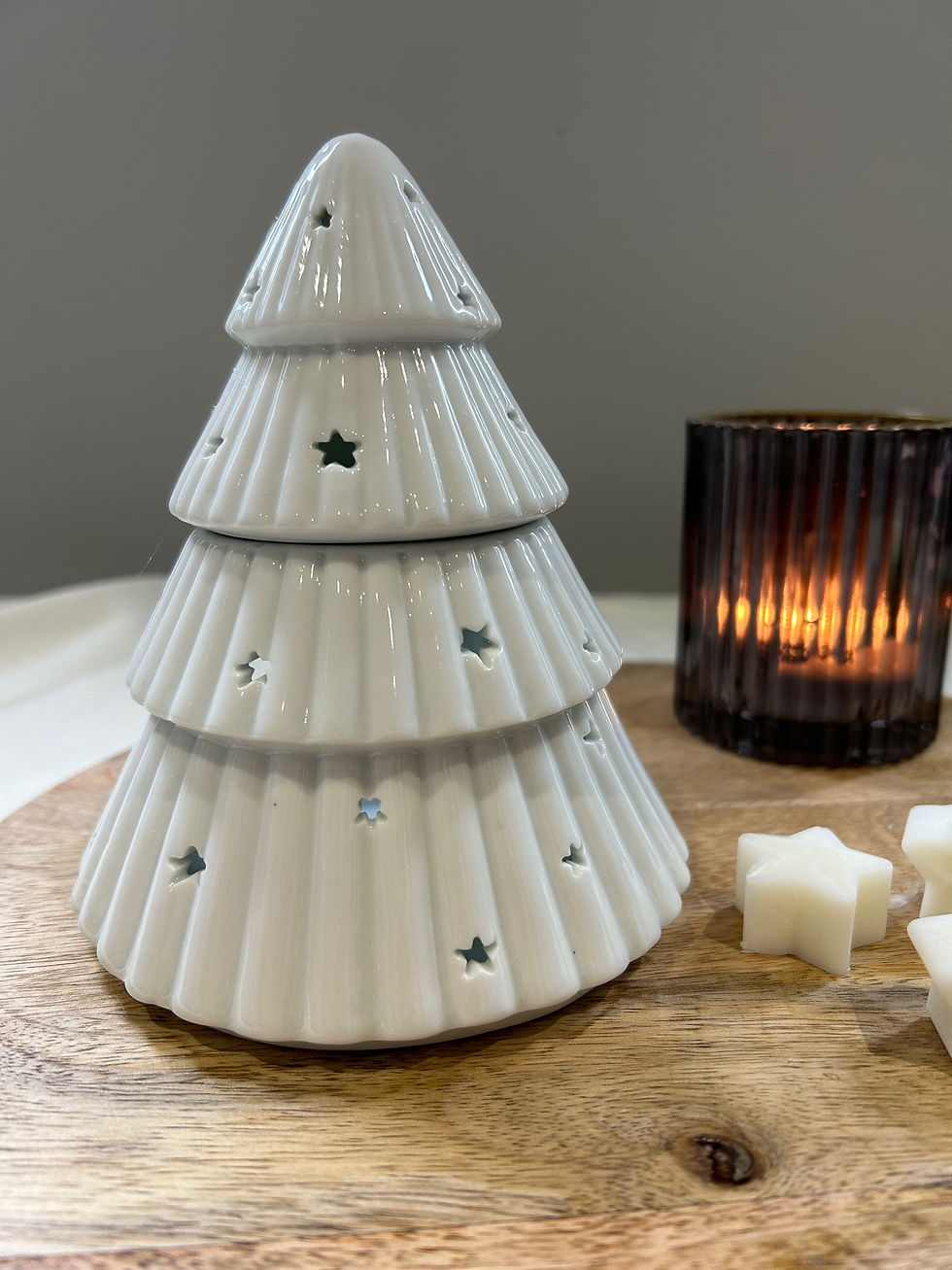White Christmas tree burner
