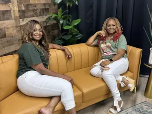 Toshia Tiller (left), and her younger sister, and Cornbread Sisters co-founder Sheila Tiller-Tooks, at the WAREhouse Studios on Friday, August 15, 2025. Photo by Donnell Suggs/The Atlanta Voice