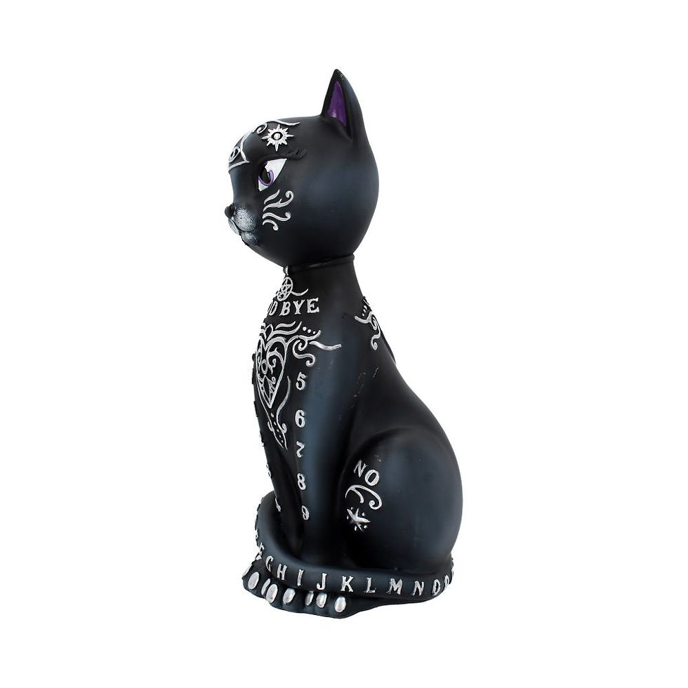 Figurine Chat Mystic Kitty Ouija Noir 26.5 Cm