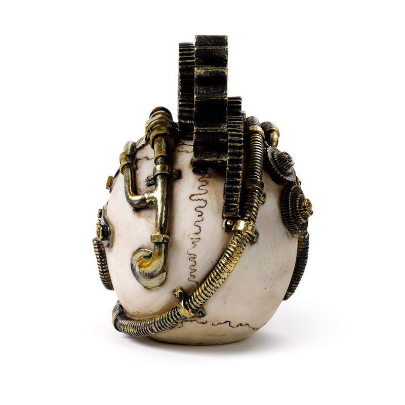 Miniature : Crâne de Décoration Steampunk avec Rouages et Ressorts