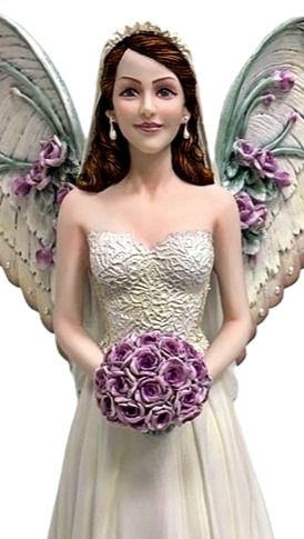 Miniature : Figurine Fée Mariage Robe Blanche 37 Cm