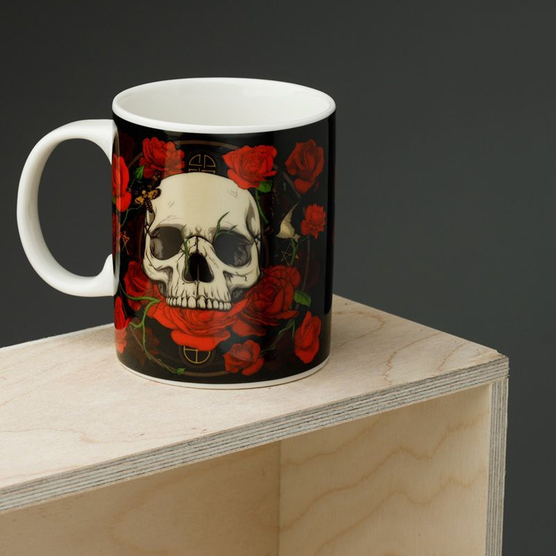 Mug Tasse en Porcelaine  Skulls and Roses - Crânes