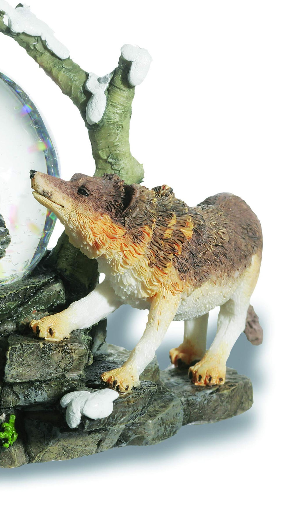 Figurine Boule de Neige Loups sur Rocher