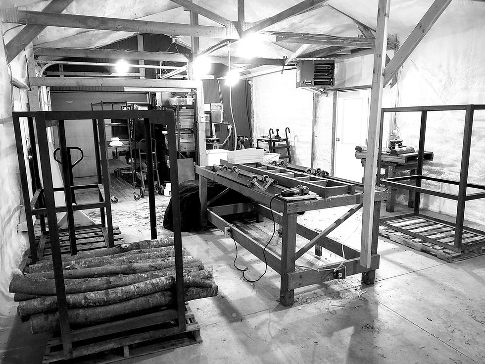 Inoculation area of our new building - now with closed-cell insulation and garage heater