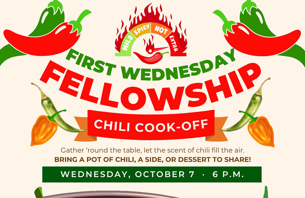 First Wednesday Fellowship is Back! - Tonight, October 7 at 6 p.m.
