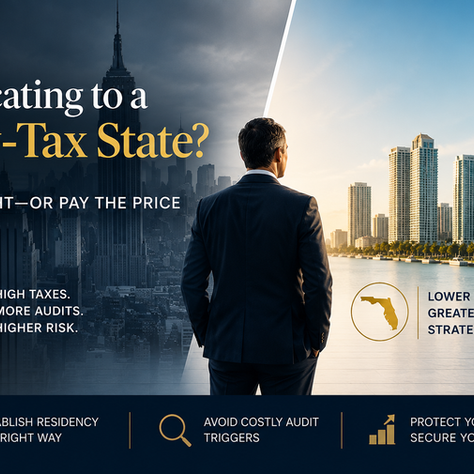 Relocating to a low-tax state and establishing tax residency while avoiding costly state residency audits for high-net-worth individuals and business owners.