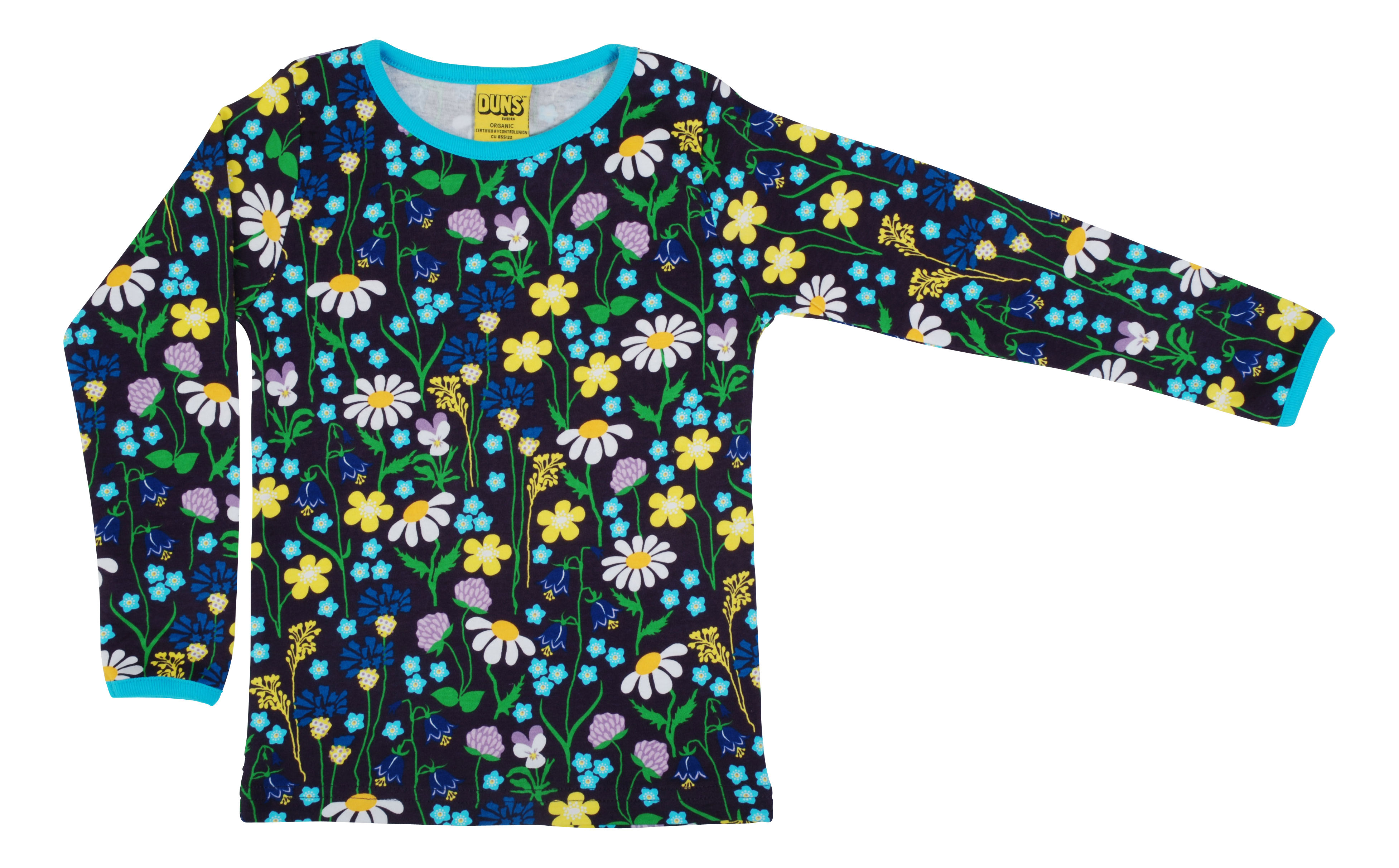DUNS Sweden organic Long Sleeve Top Midsummer Flowers | Purple