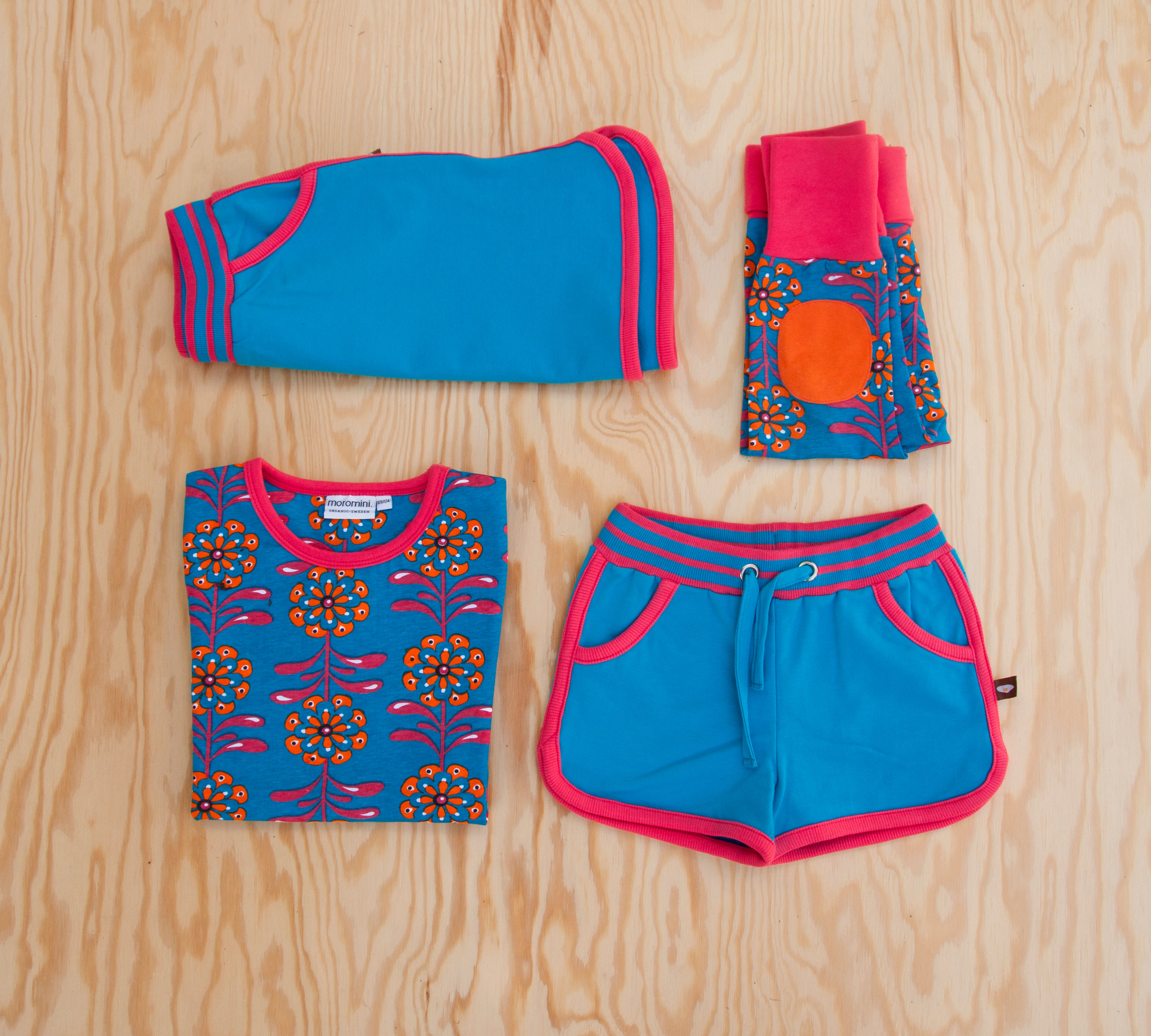 MOROMINI organic Retro Running Skirt | Blue Jewel