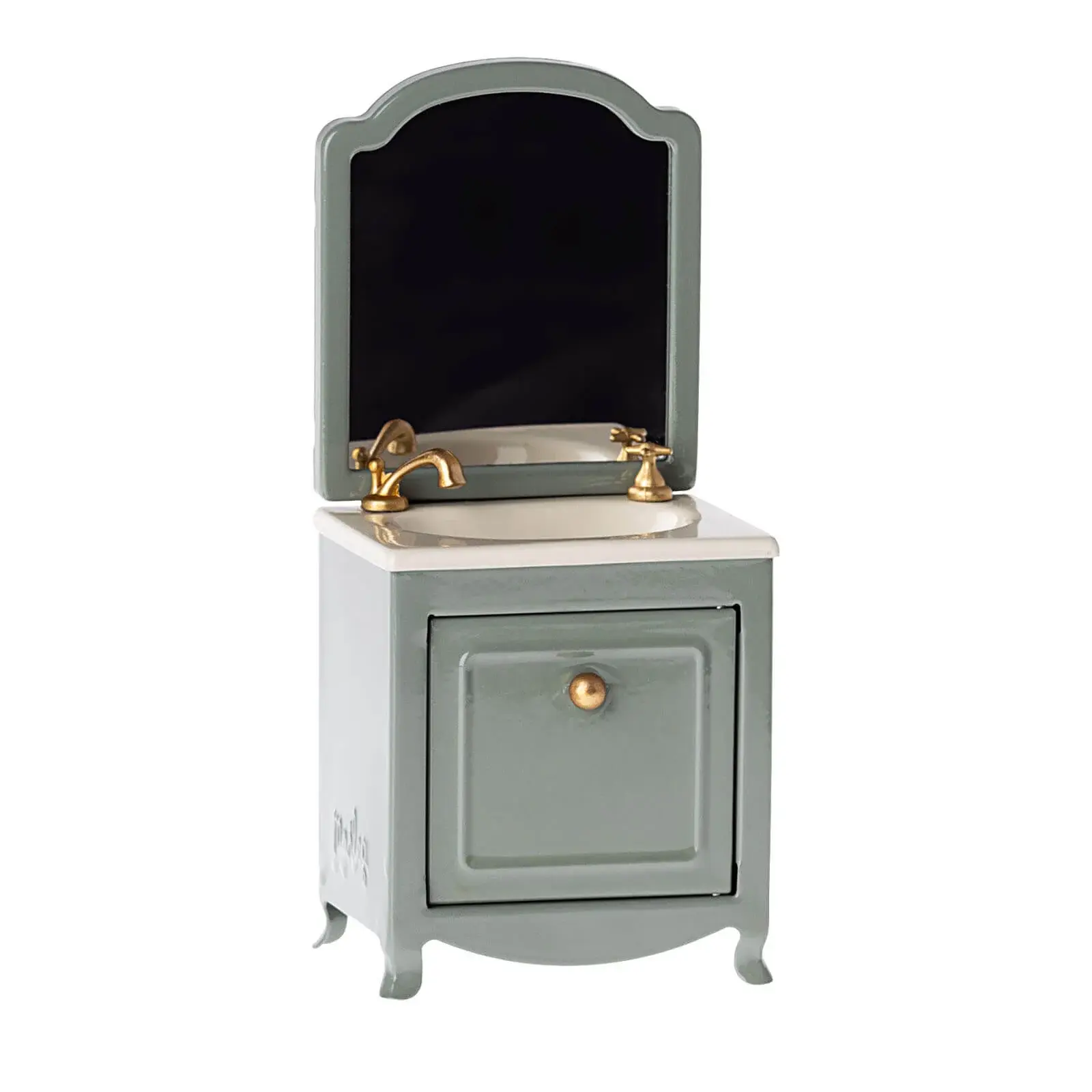 MAILEG Sink Dresser with Mirror, Mouse | Dark Mint