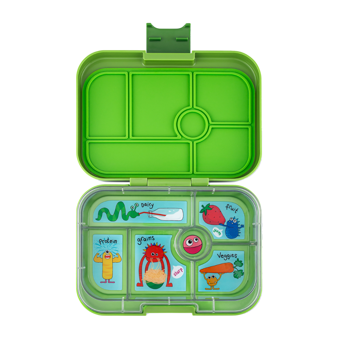 Yumbox Original 6-sections | Matcha Green, Funny Monsters Tray