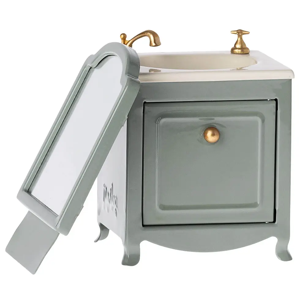 Thumbnail: MAILEG Sink Dresser with Mirror, Mouse | Dark Mint