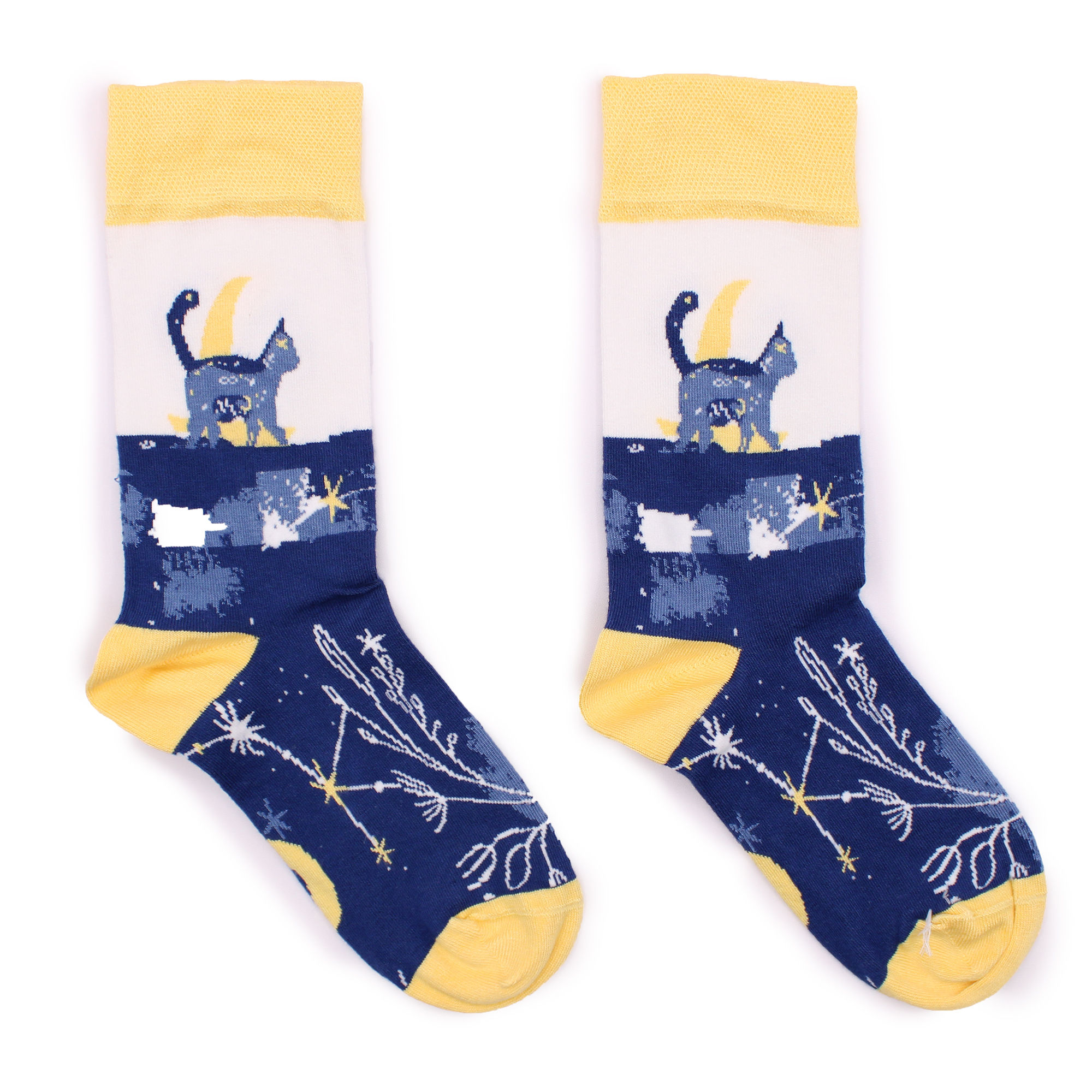 HOP HARE Bamboo Socks | Midnight Cat (Adult Small)