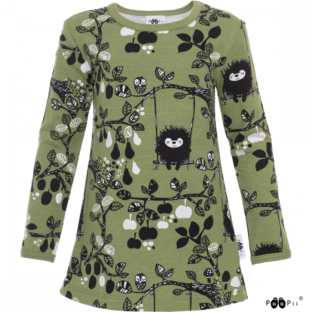 VIENO organic Long Sleeve Tunic, Siiri in the Swing | Fern