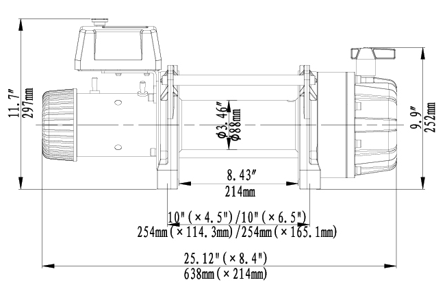 Thumbnail: EWB18000 Premium Winch 24V with Steel Cable