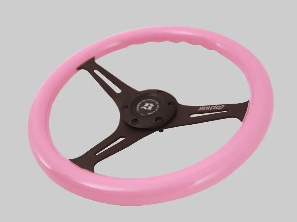 Baby Pink Mahogany Steering Wheel 340mm