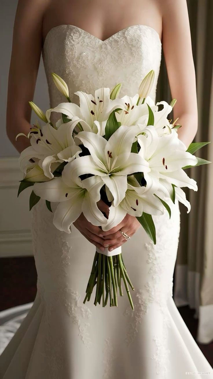 White Oriental Lily Bouquet