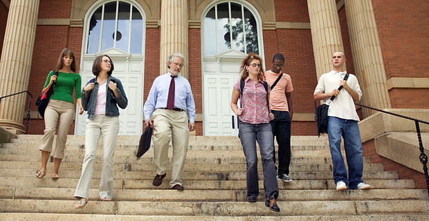 University Students and Professor