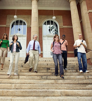 University Students and Professor