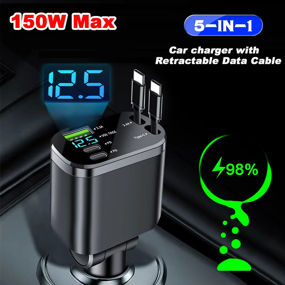 Thumbnail: AutoCharge 5-in-1 Retractable Car Charger Pro