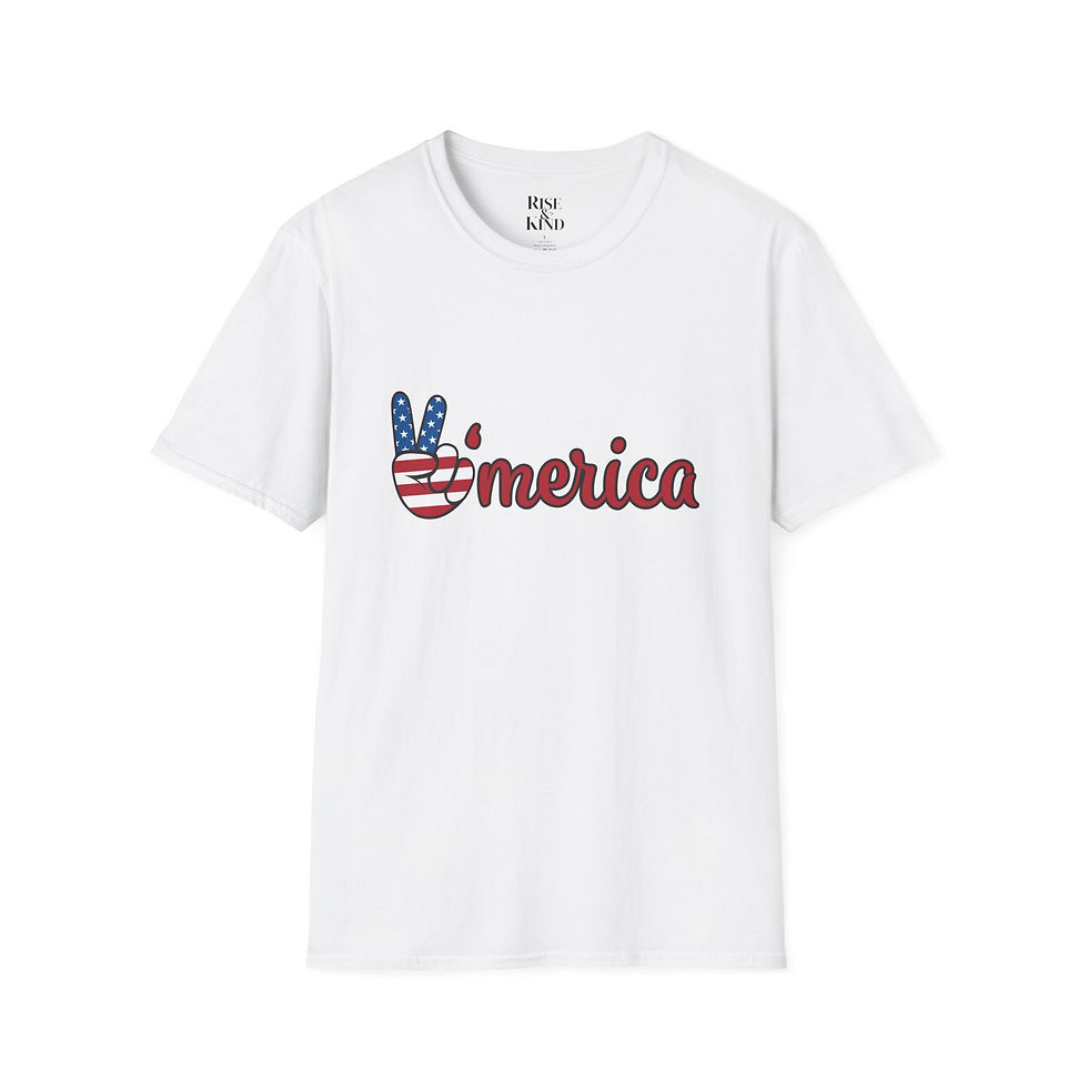 Thumbnail: 'Merica Peace Sign T-Shirt — Patriotic Peace Hand Graphic Tee