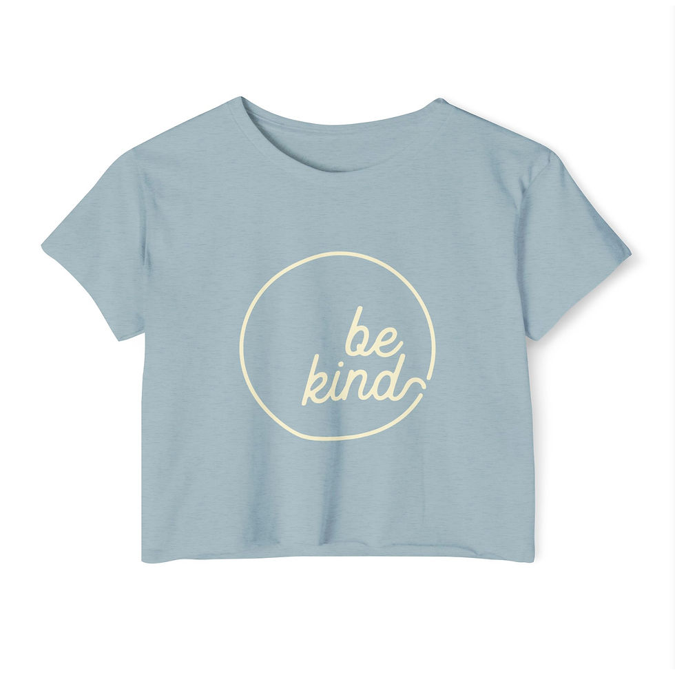 Thumbnail: Be Kind Minimalist Circle Crop Top — Women's Festival Tee