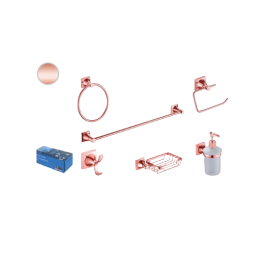 ACCESORIOS PARA BA?O ORO ROSA 6 PZS ACC-010 CNX