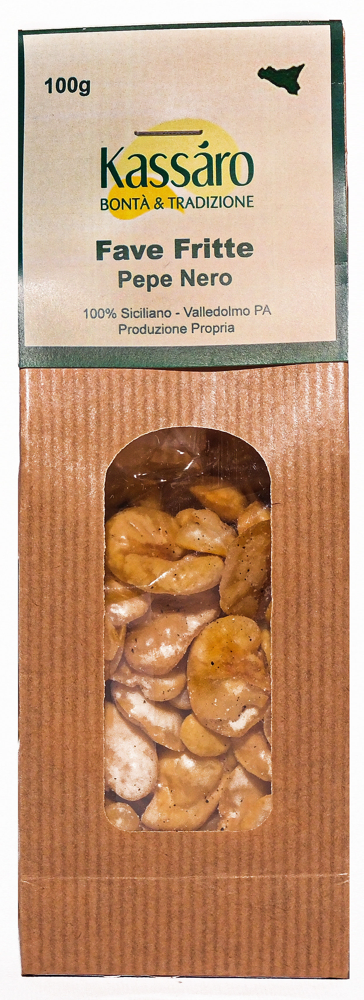 Fave fritte in busta Pepe Nero 100g - Confezione da 18 pezzi