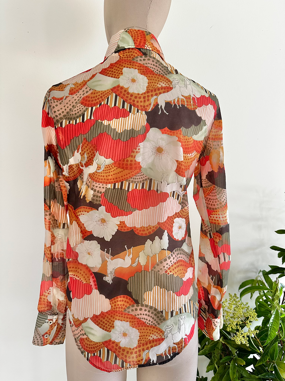 Thumbnail: 70’s Novelty Print Blouse