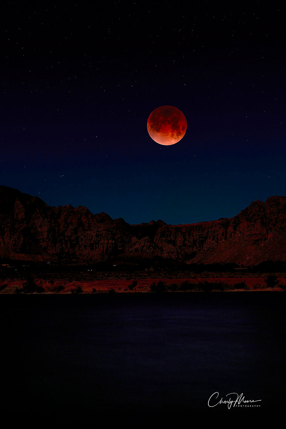 Fire Lake w_ Blood Moon