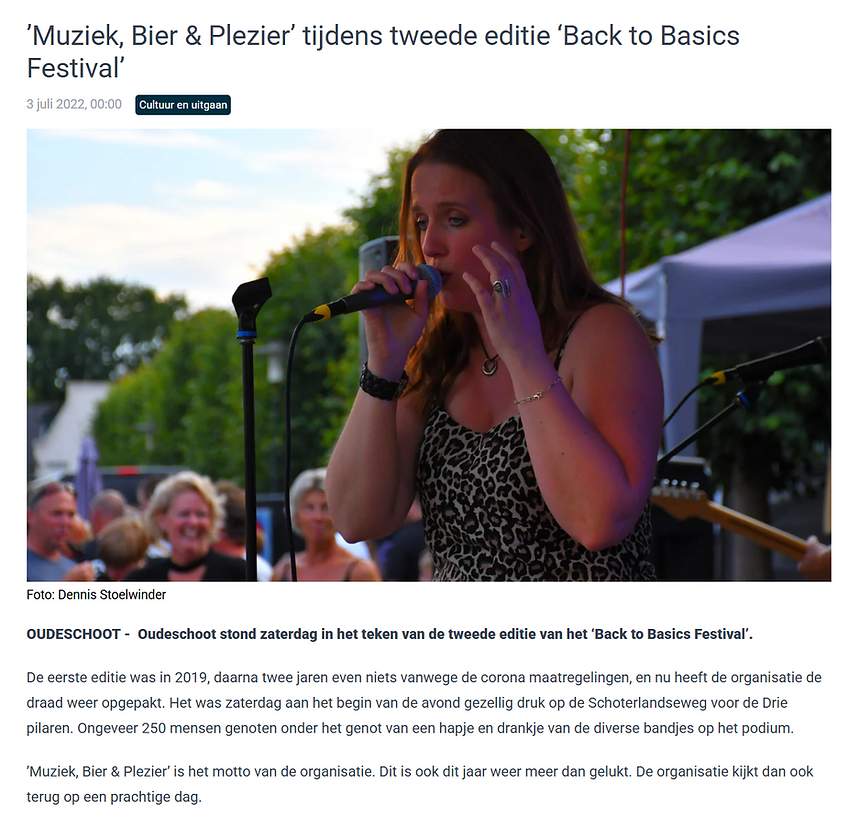 Back to Basics Festival - GrootHeerenveen