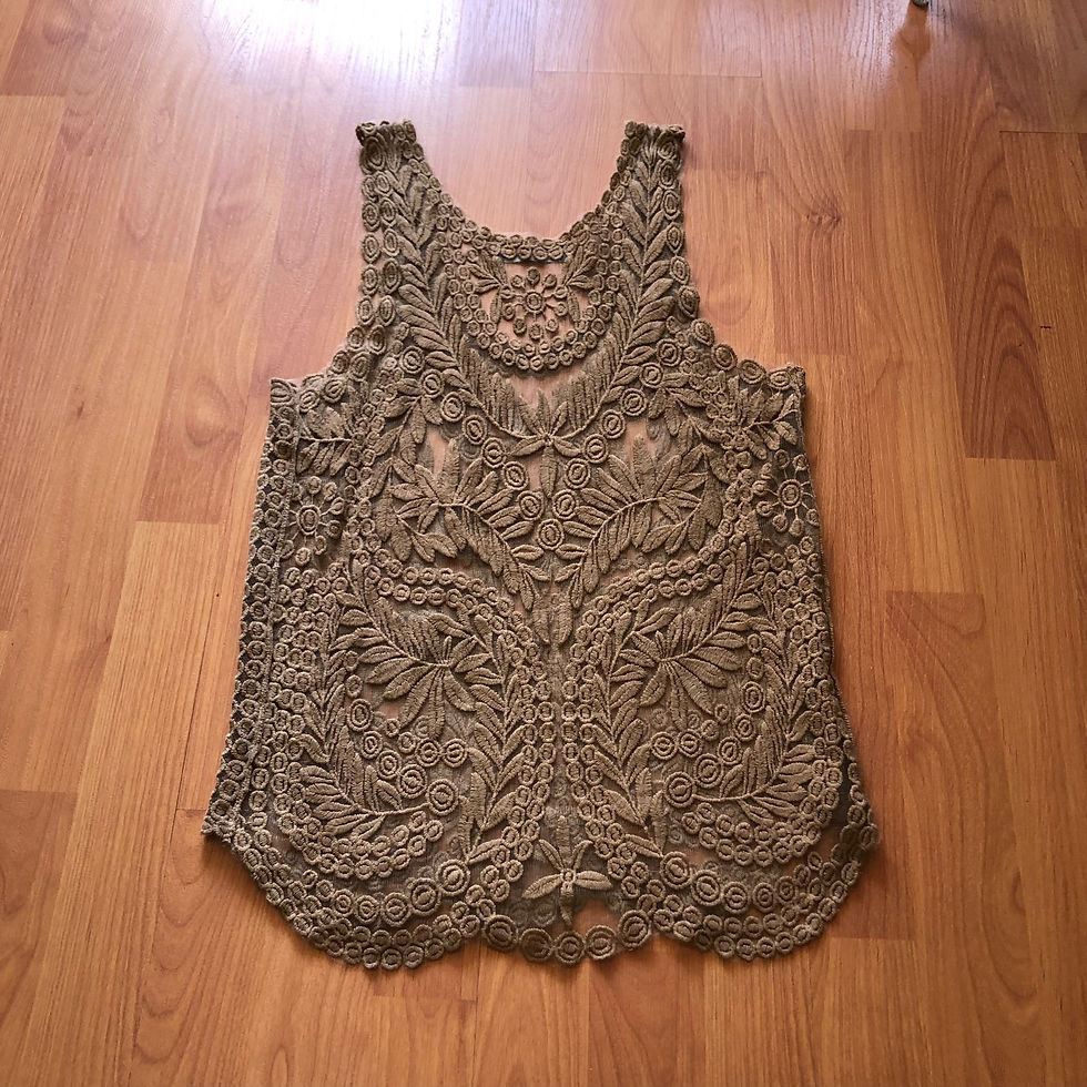 Thumbnail: Semi sheer lace embroidered tank