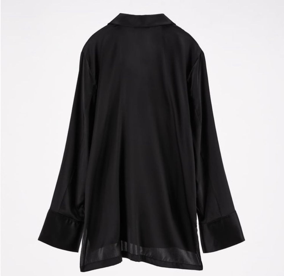 Thumbnail: Silk blend button up black 