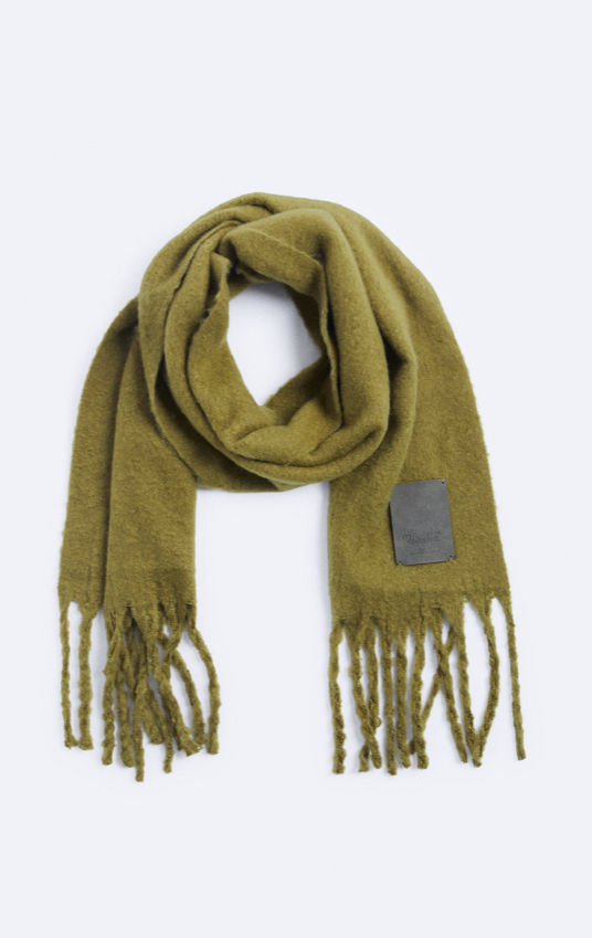 Thumbnail: Lime green brushed soft scarf 