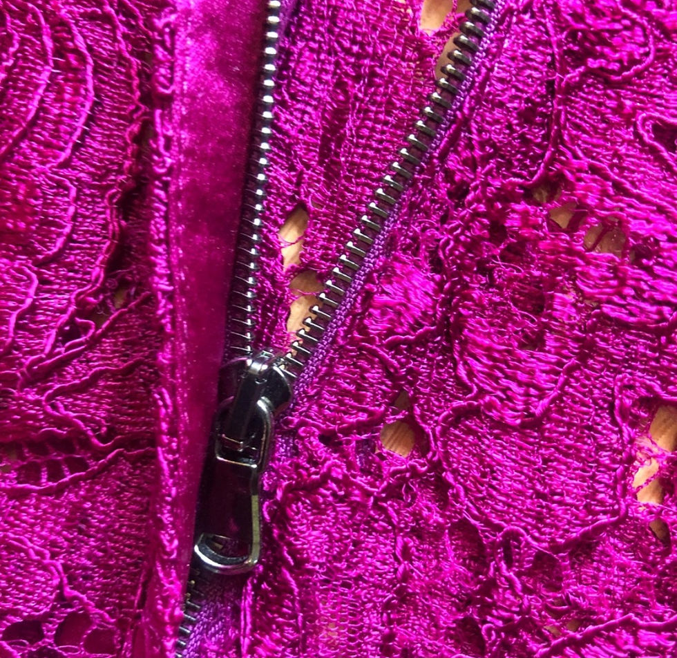 Thumbnail: Dolce and Gabbana magenta pink lace sleeveless dress with silk slip (separate