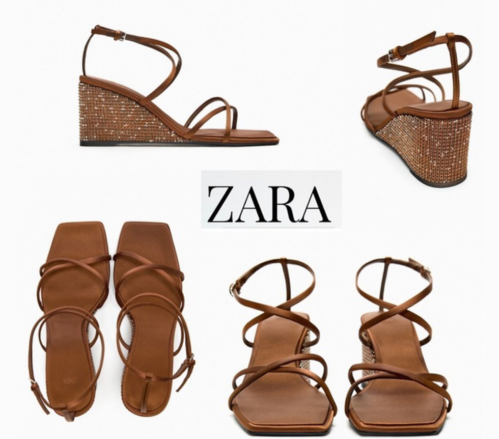 Thumbnail: Crystal wedge sandals brown 