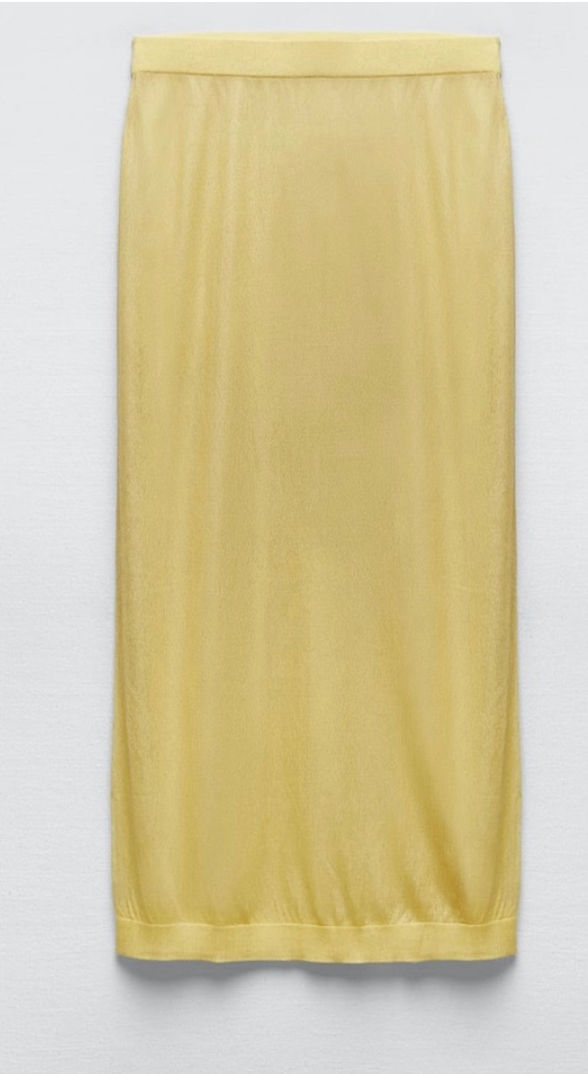 Thumbnail: Metallic thread knit skirt gold 