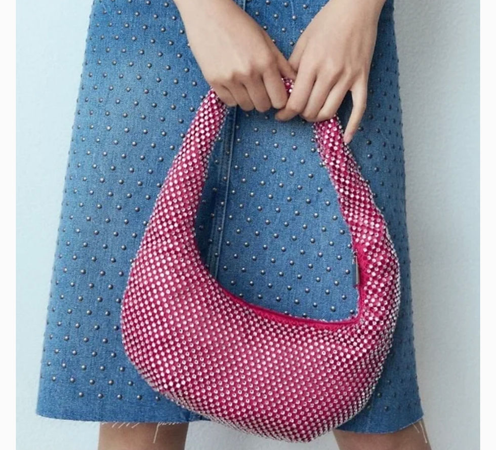 Thumbnail: Sparkly rhinestone purse fuchsia pink