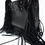 Thumbnail: Fringe leather bucket bag NWT black