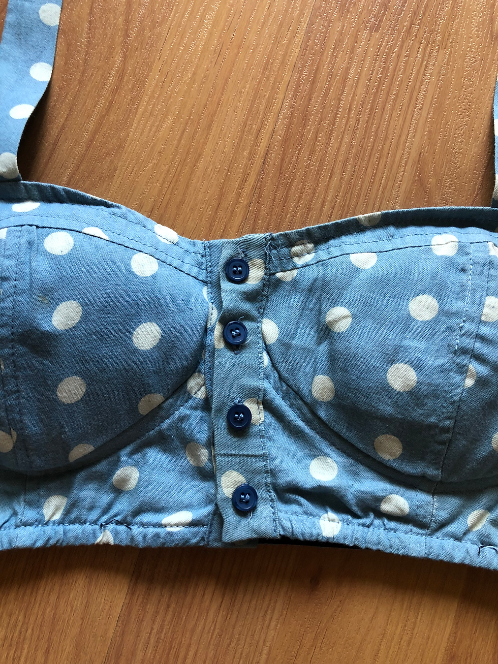 Thumbnail: Denim polka dot corset top