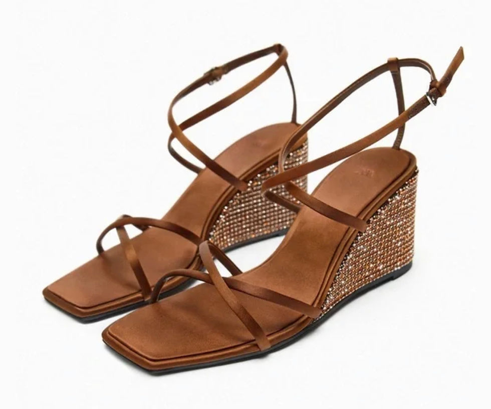 Thumbnail: Crystal wedge sandals brown 