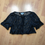 Thumbnail: Black sheer vintage lace crop top with  beaded trim