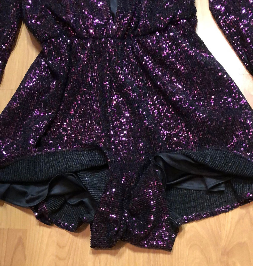 Thumbnail: Sequin romper purple 