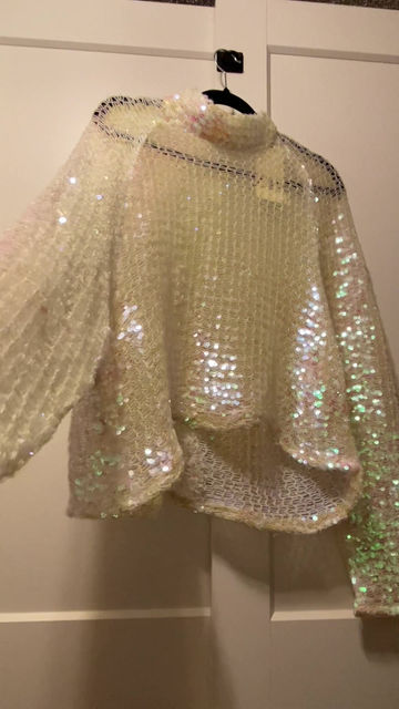Thumbnail: Sparkly knit long sleeve sweater sequins
