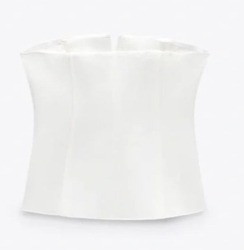 Thumbnail: Seamed white bustier top  